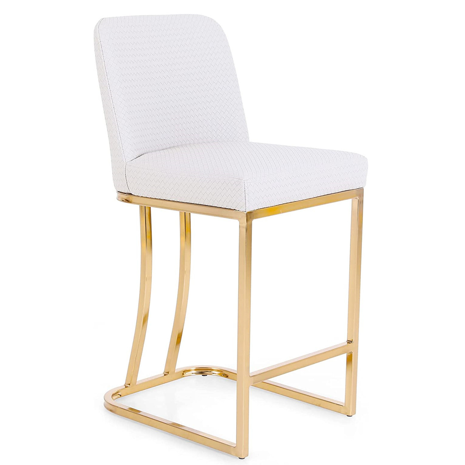 1 PACK Fabric Bar Stools Grey Bar Chair Breakfast Kitchen Chairs Metal Leg US
