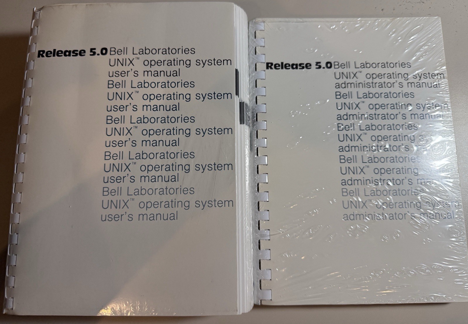 Vintage Original Bell Labs UNIX Release 5.0 Manual Set