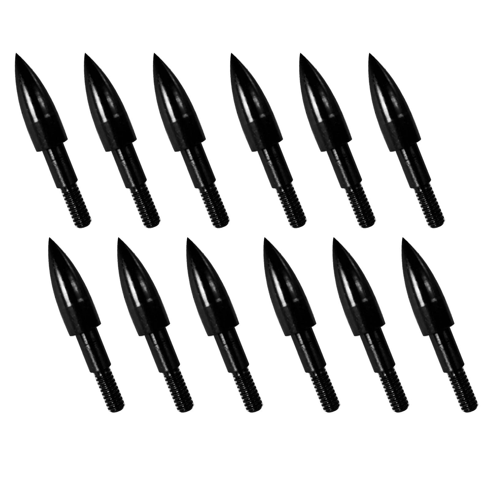 12pcs Archery Arrow Tips 100 Grain Field Tips 5/16 Inch Screw in Bullet Point...