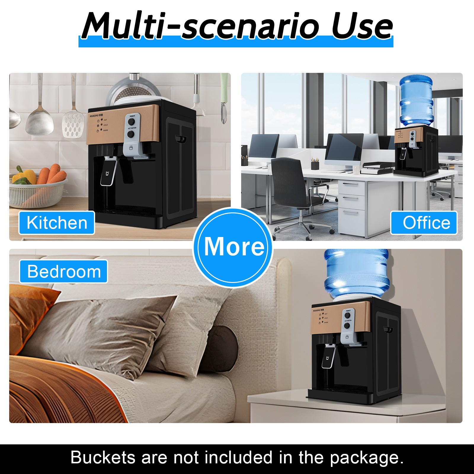 Top Loading Countertop Water Dispenser Hot Cold Water Cooler Drinking Machine
