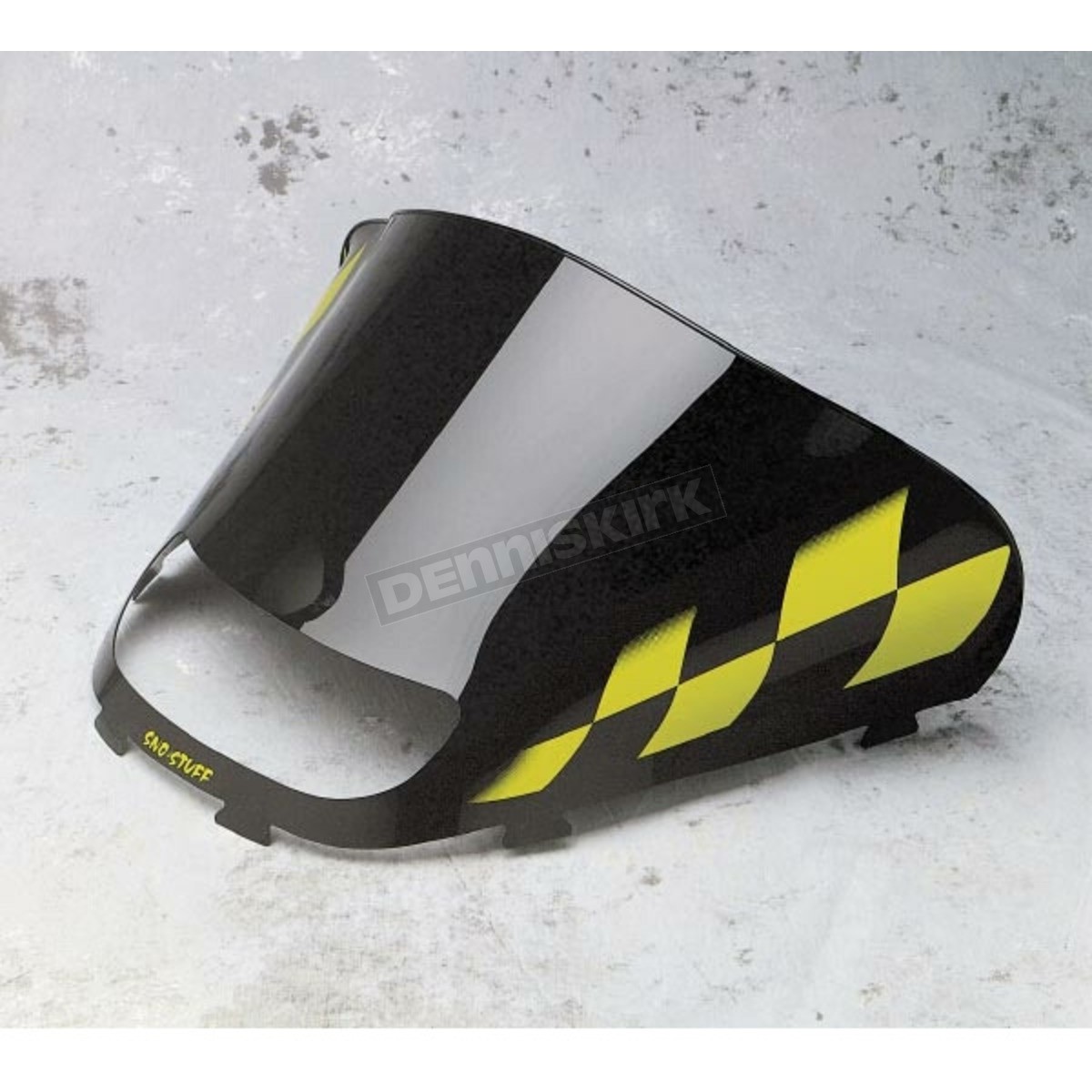 Sno-Stuff 15 1/4" Low-Cut Black Windshield w/Yellow Checkers - 479-475-57