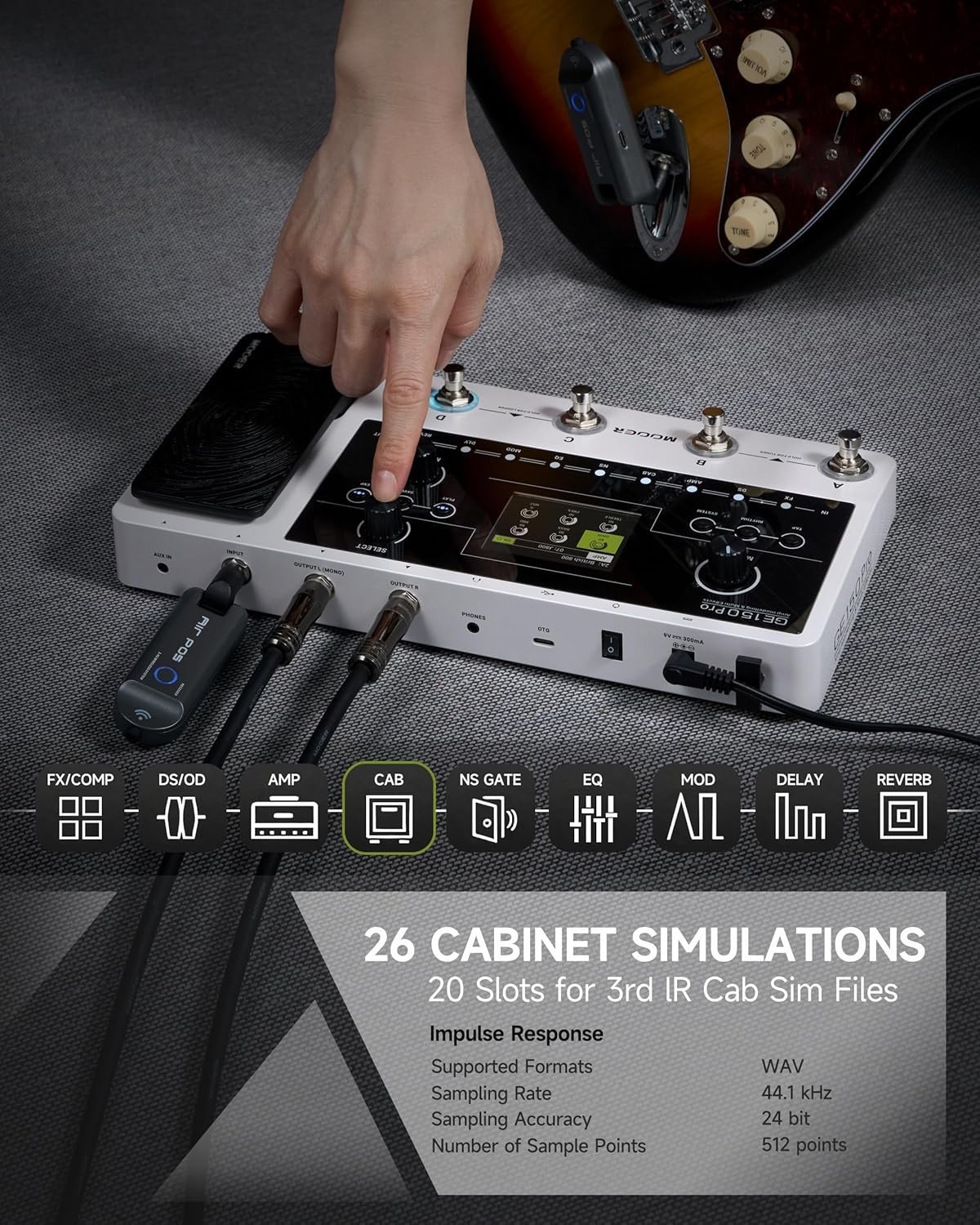 GE150 Pro Guitar Amp Modelling Multi Effects, Reverb, Delay, Looper Drum with...