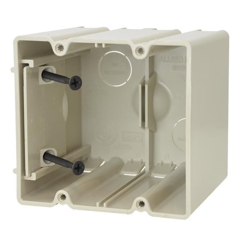 Allied Moulded SB-2 2 Gang Adjustable Electrical Box New/Old Work