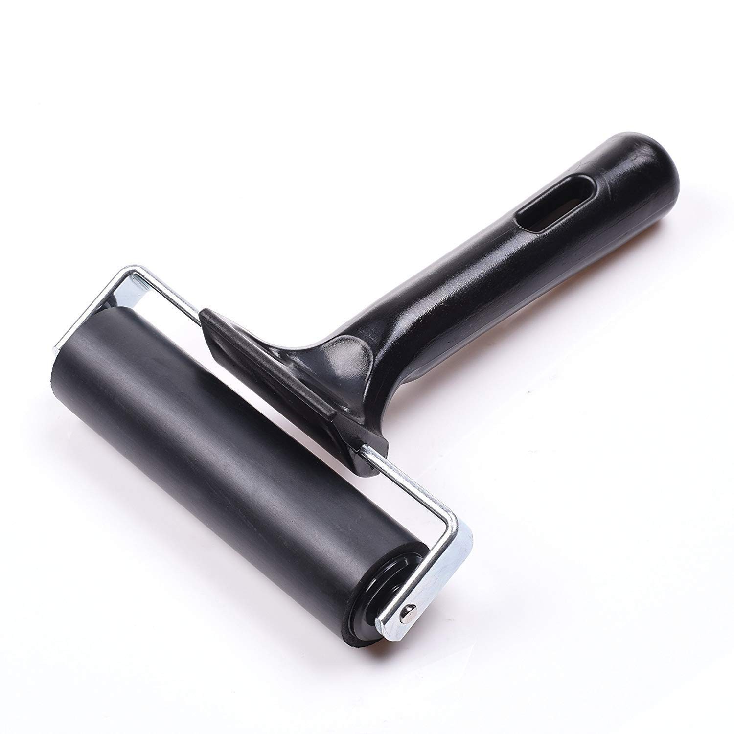Compact 4-Inch Rubber Printmaking Brayer Roller - Smooth Application Guaranteed