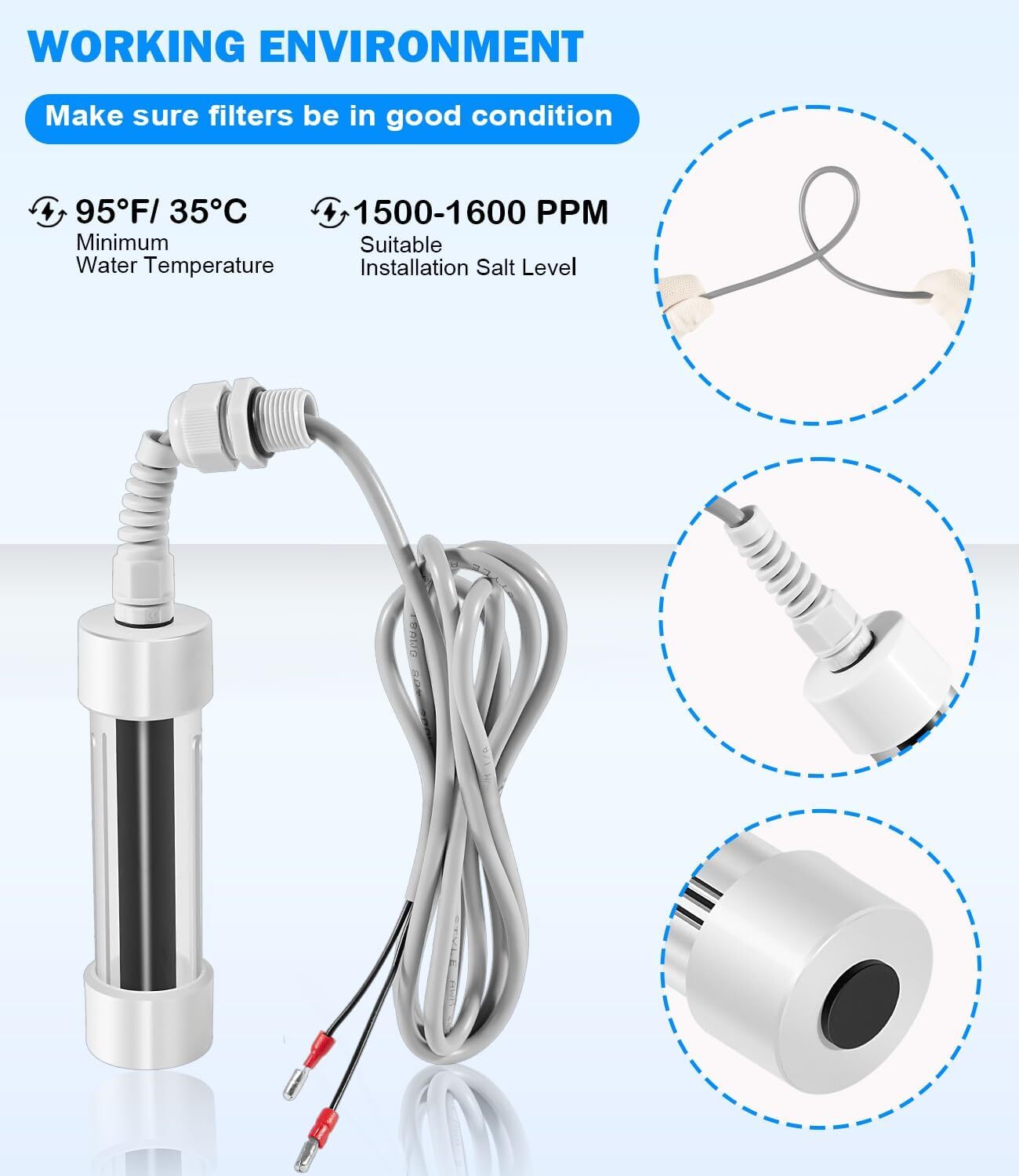 Scepter Salt Cell 76078 for ACE Systems Spas & Hot Tub, for Hot Spring/Limelight