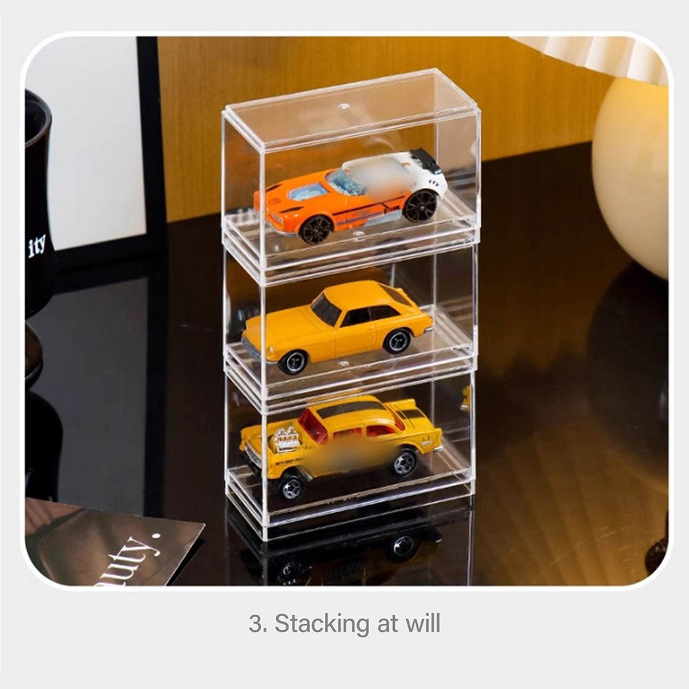 5PCS Toy Car Model Display Boxes 1/64 Scale, Model Car Display Case Protector