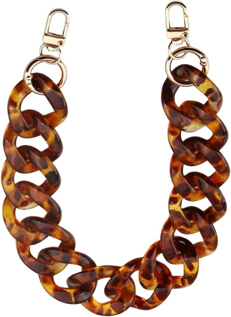 Acrylic Purse Chain Handbag Strap , Brown, 15.8" Length | Adjustable Bag Chain H