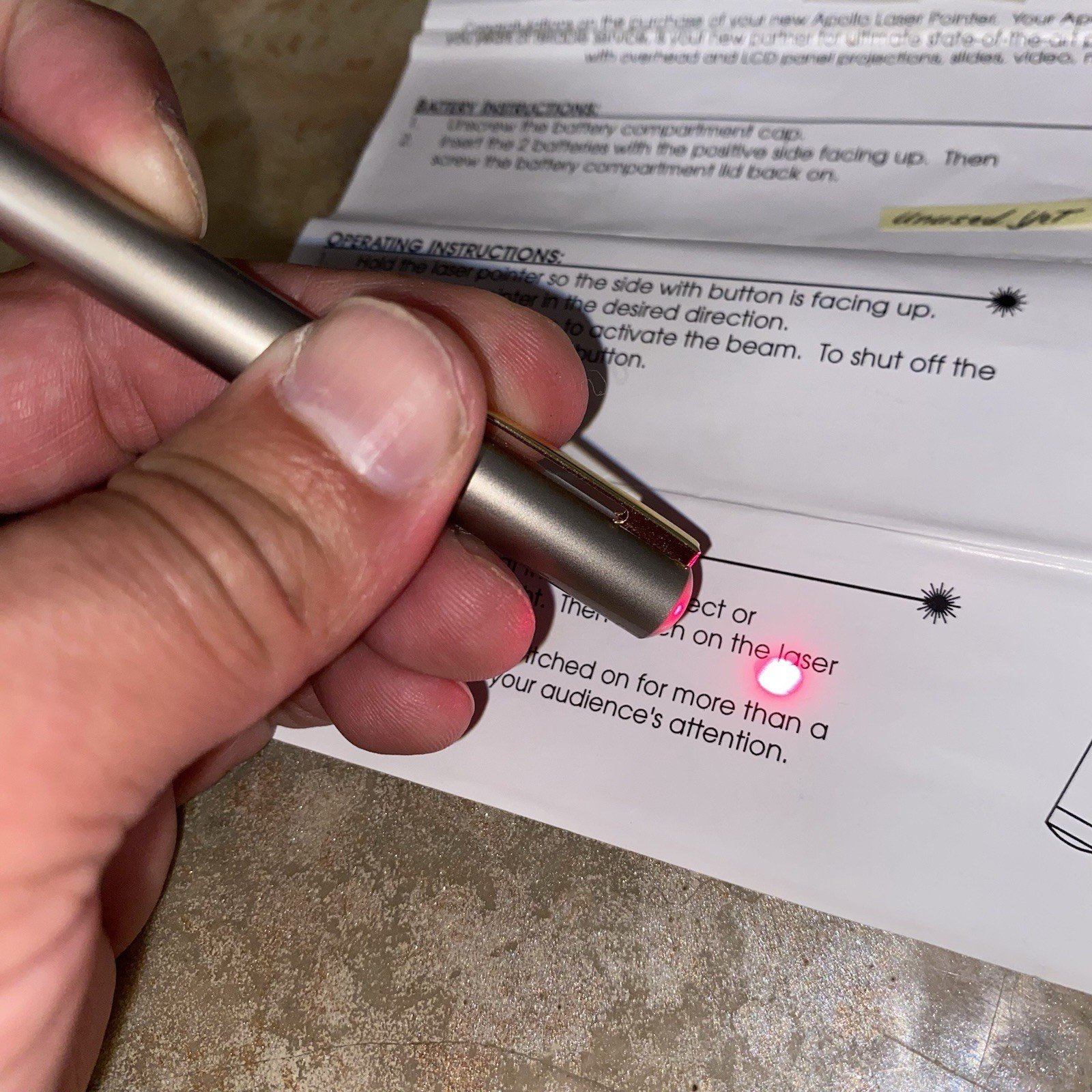 Apollo MP‑1350 Class II Red Laser Pointer Pen w/ Case & Manual Tested Working