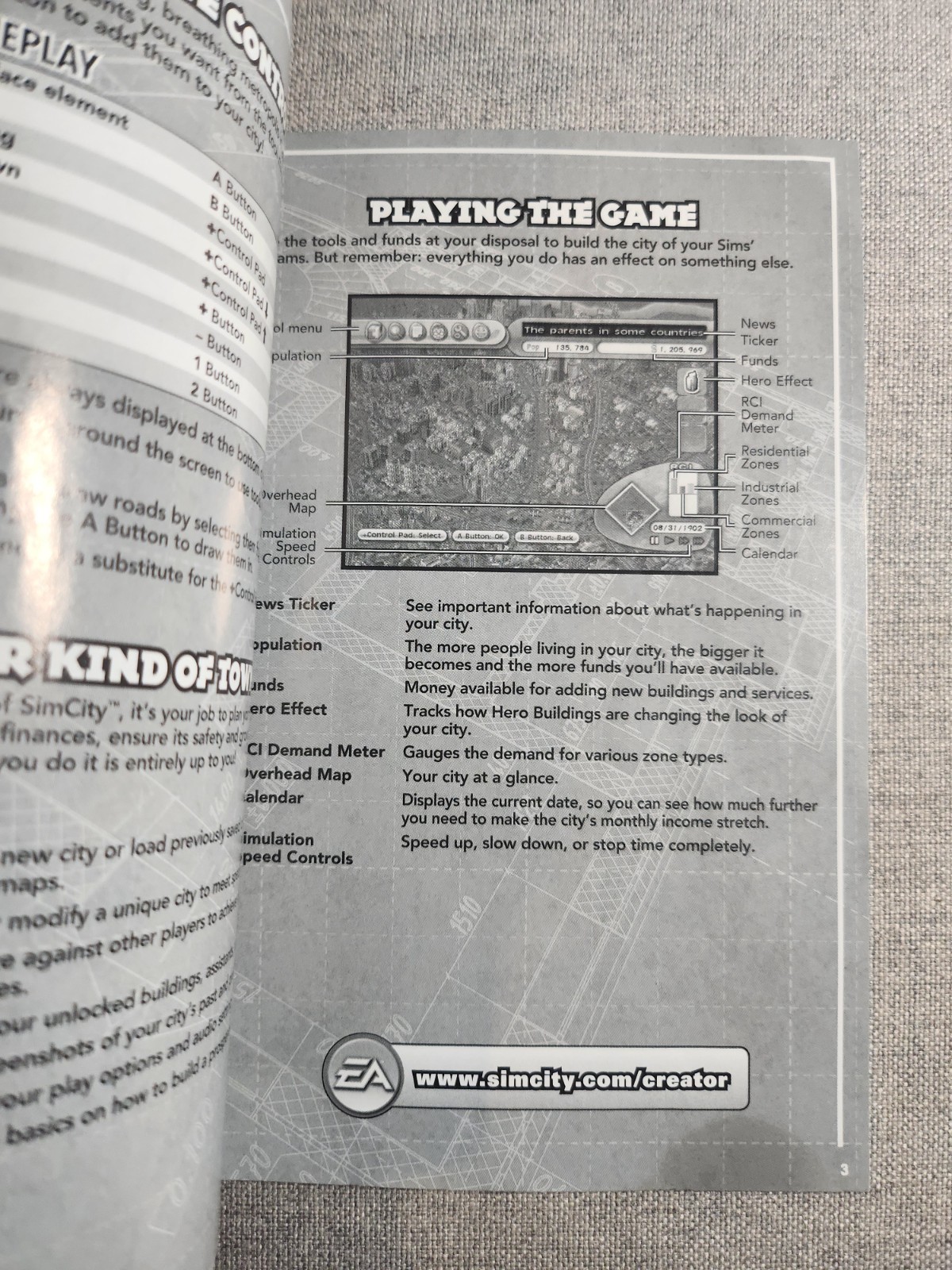 SimCity Creator Instruction Manual Only - Nintendo Wii