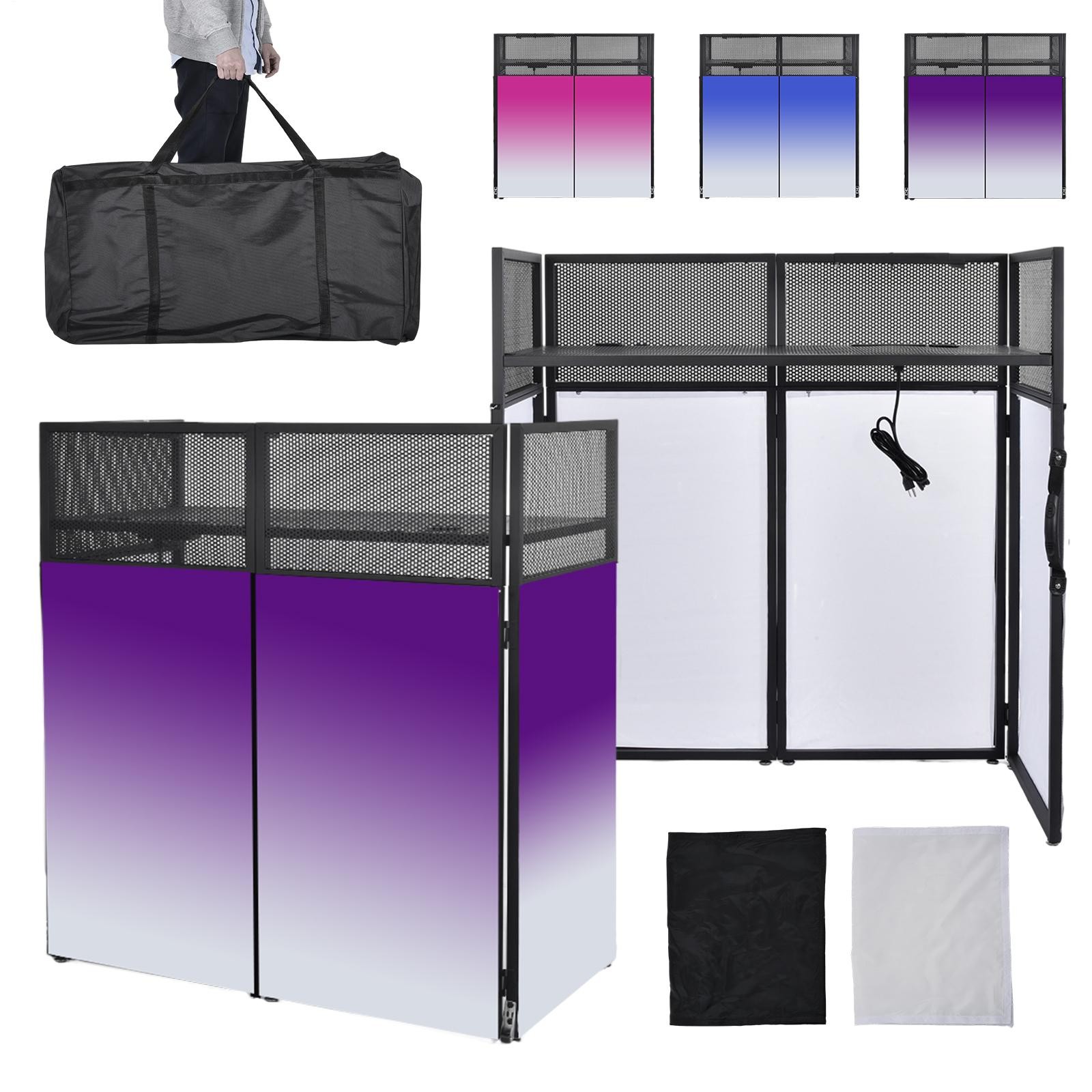 DJ Event Facade Black White Scrim Metal Frame Booth + 20.5“ x 41”Flat Table Top
