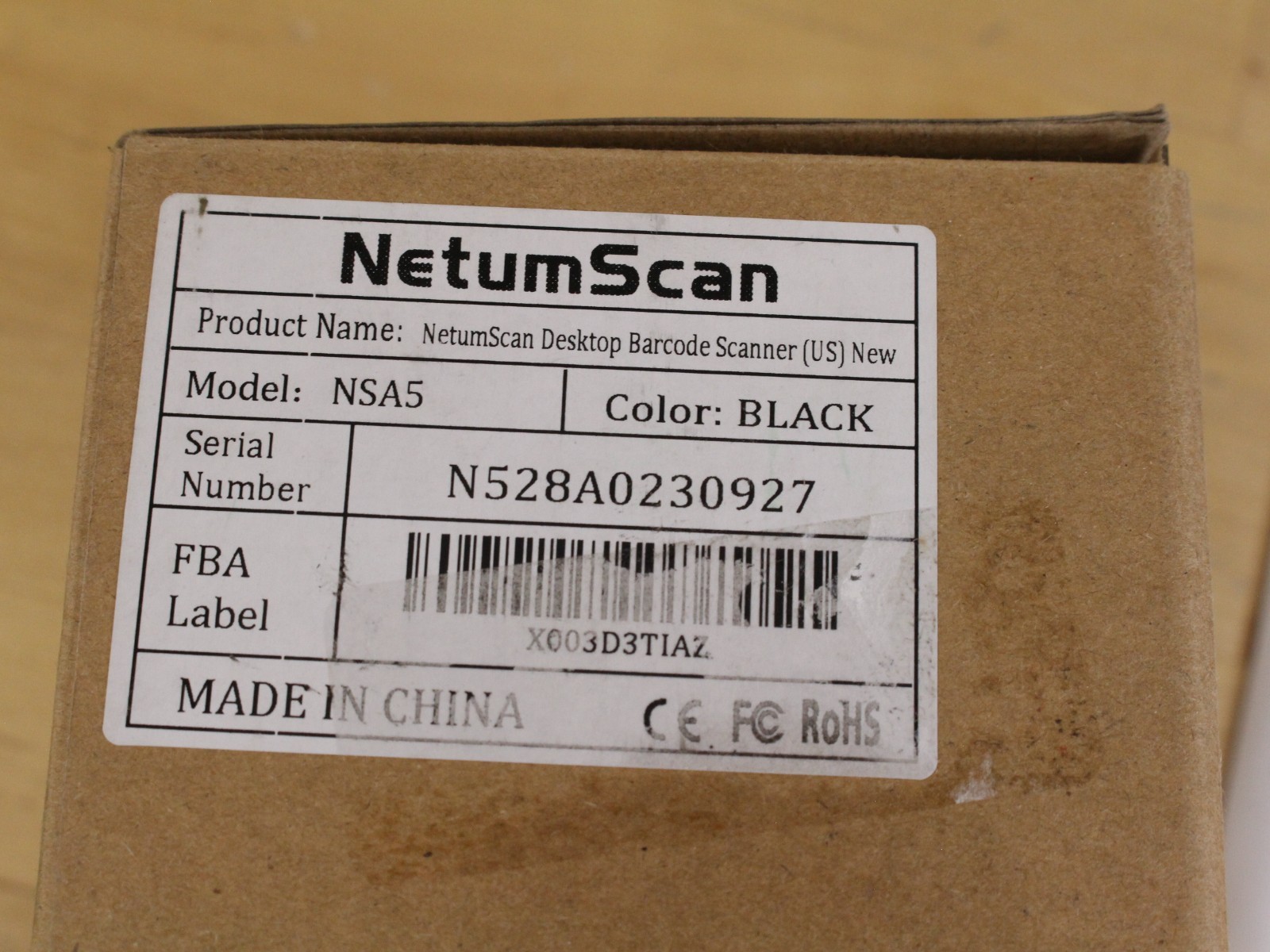 NetumScan NSA5 Automatic Omnidirectional Desktop Barcode Scanner - Open Box