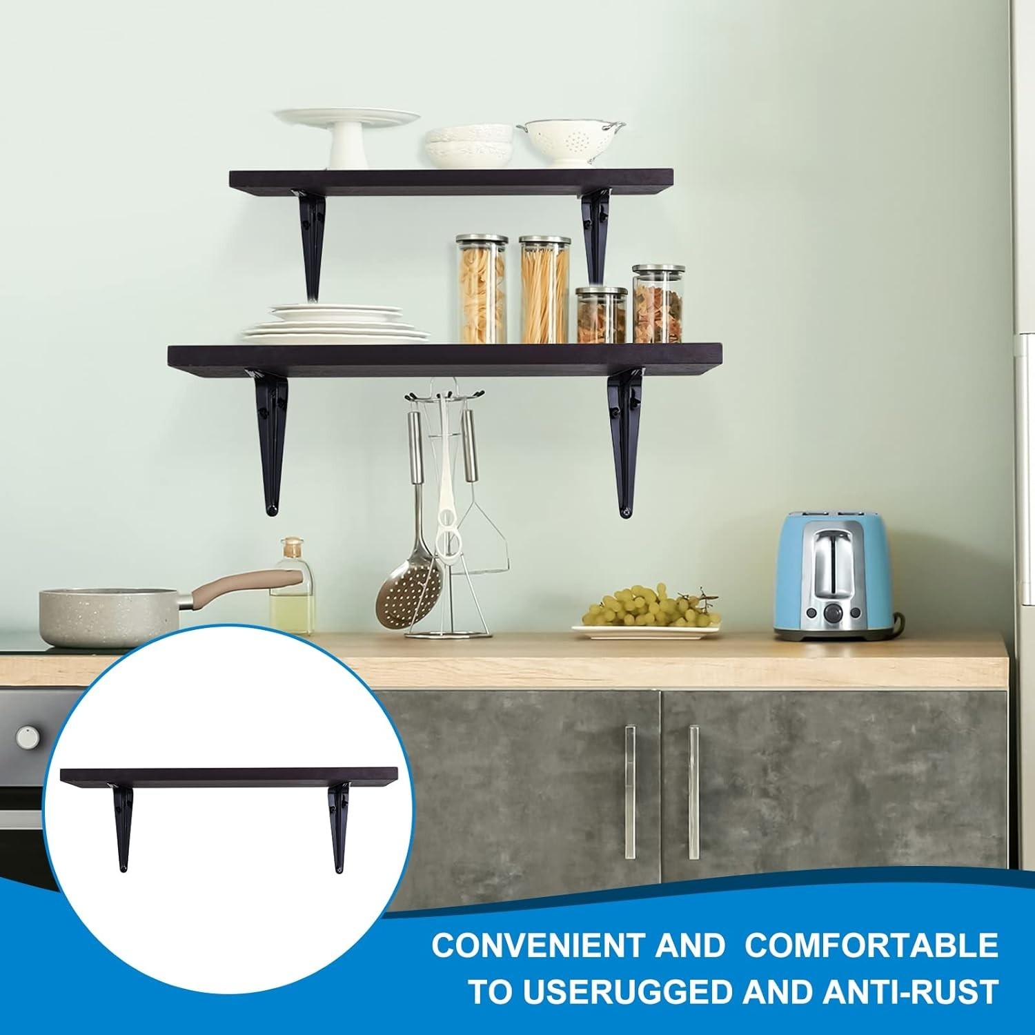 10 Pack Shelf Bracket 12 Inch ,Heavy Duty Shelf Brackets,Floating Shelf Brack...