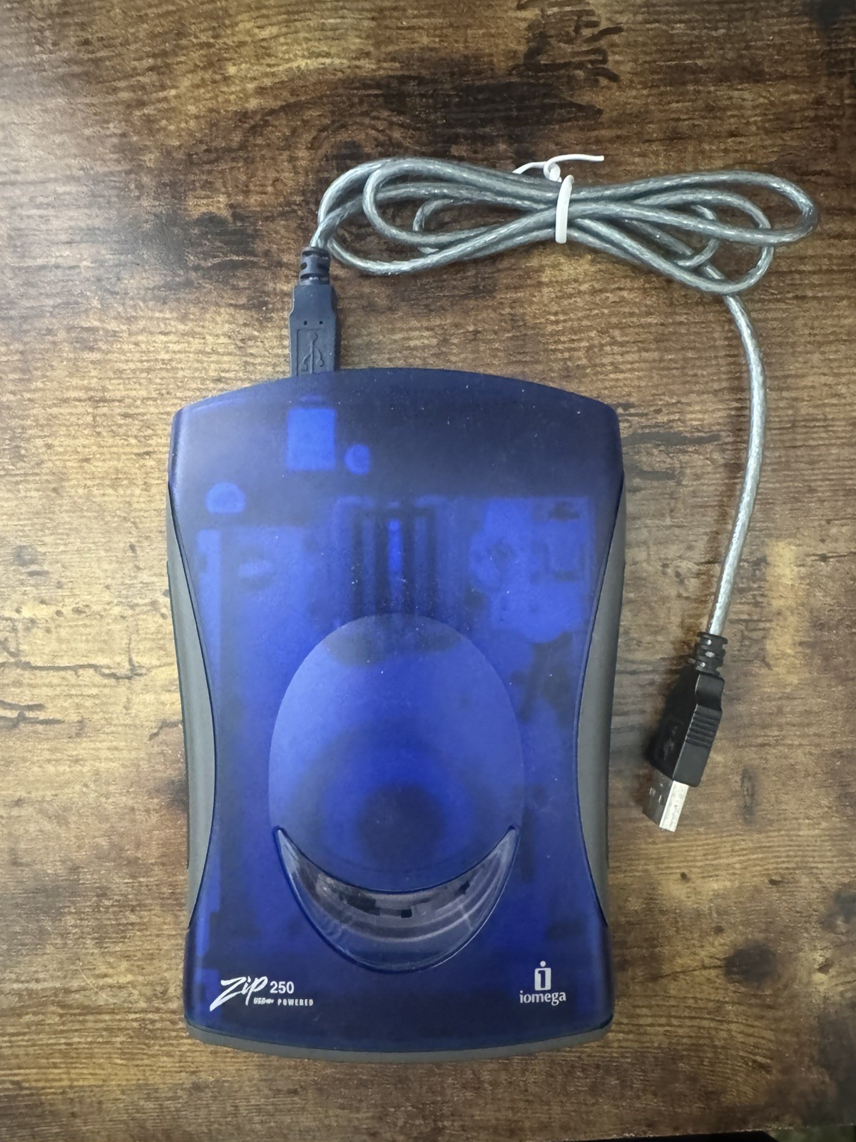 Iomega Zip 250 USB External Drive Blue Portable Disk Drive w/ Cable Parts Only