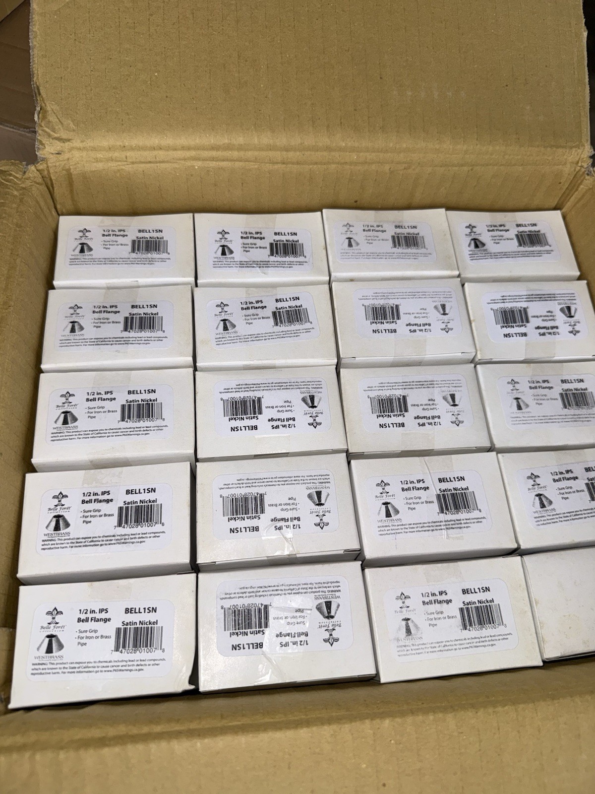 Lot of 10 Belle Foret BELL1SN 1/2 IPS Bell Flange Satin Nickel Plumbing