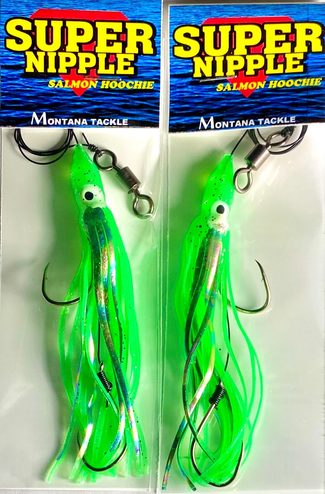 Salmon Hoochies (2): uv “GREEN LASER"