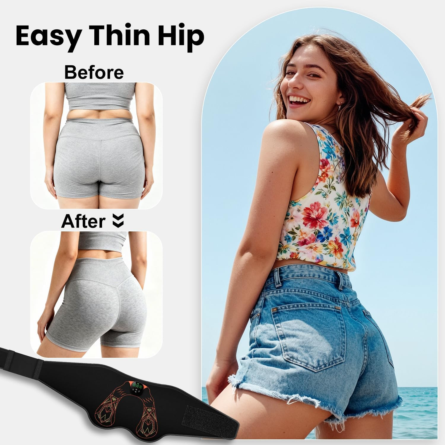 Hip Trainer Glute Muscle Stimulator Belt, Butt Lifting Muscle Toner Machine for