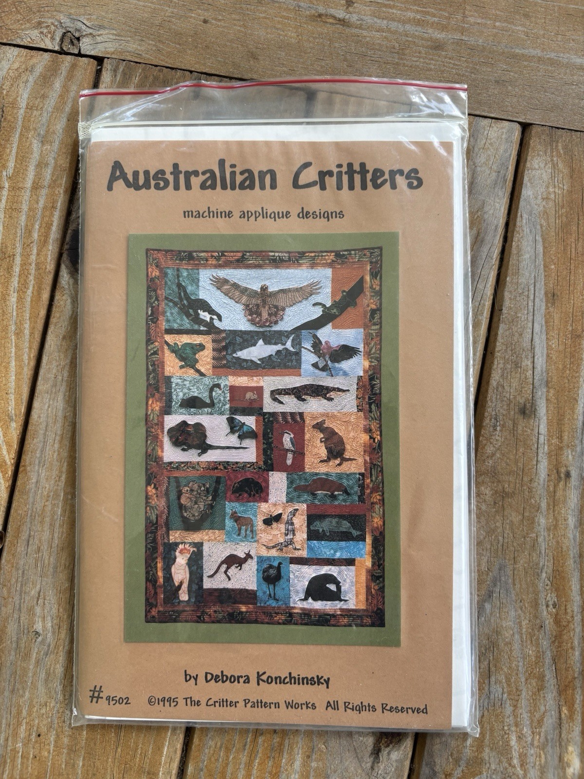 Australian Critters Quilt Pattern Debora Konchinsky #9502 Machine Applique New
