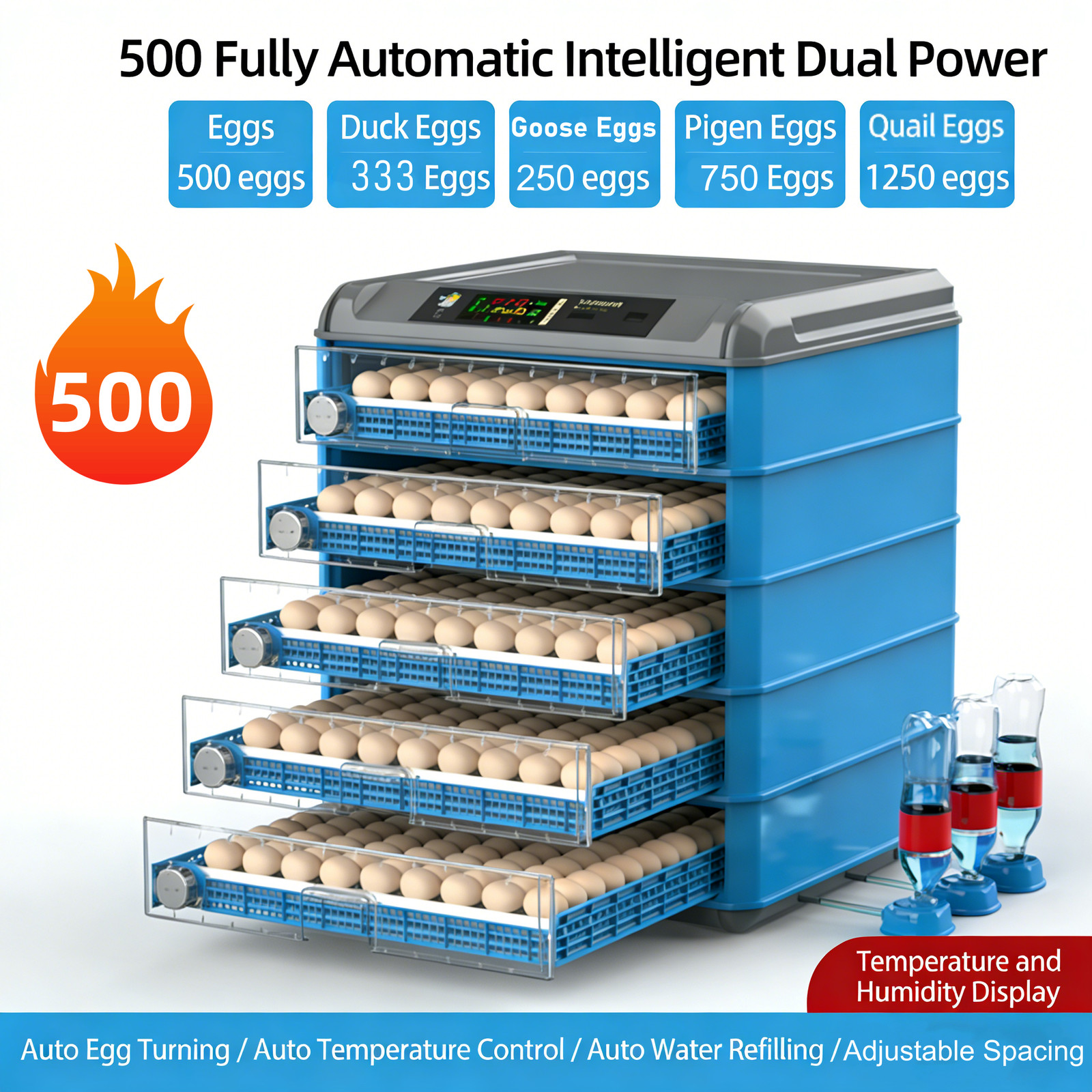 500Egg Digital Incubator With Automatic Turning Temperature And Humidity Control