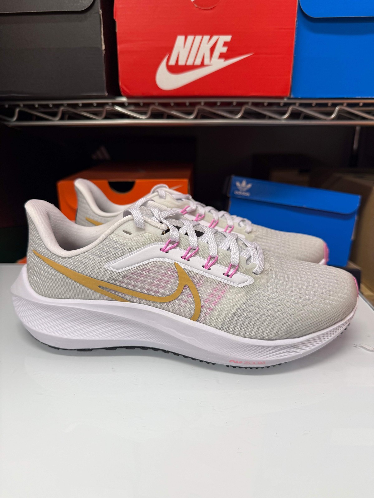 Nike Women's Air Zoom Pegasus 39 Shoes White Gold Pink Platinum DH4072-104