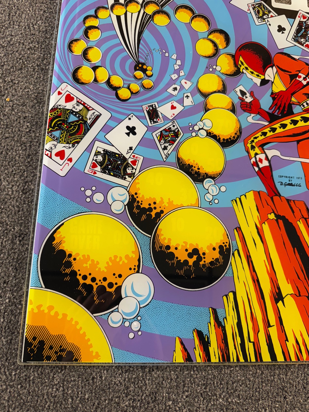 Gottlieb High Hand Pinball Machine Game Backglass Silkscreened NEW