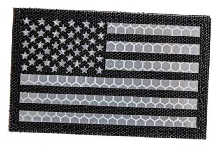 Reflective Tactical Patches of USA American Flag, with Reflective, 3"x2", Flag