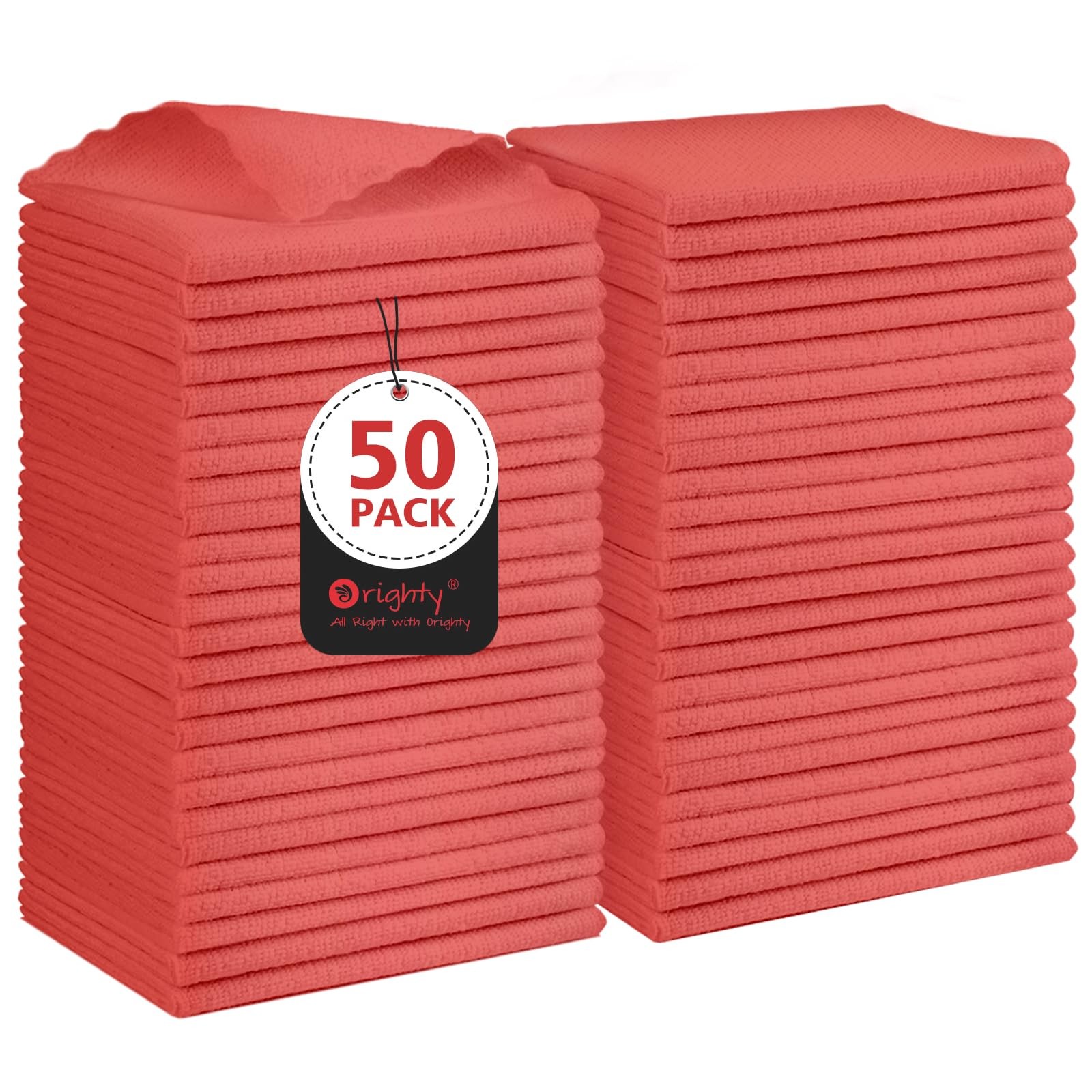 Cleaning Cloths, Shop Towels 50 Pack, Shop Rags Reusable, Microfiber Cleaning...