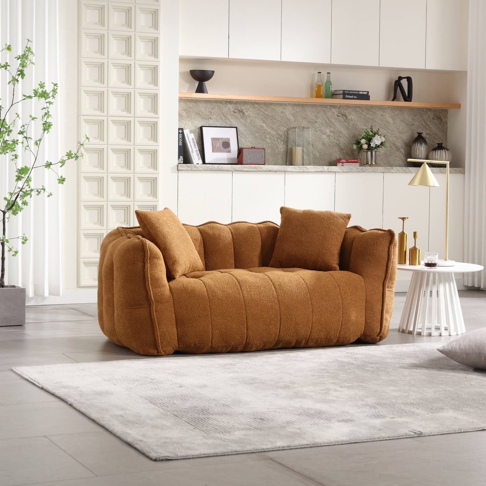 Bean Bag Sofa with high resilience foam core Bean Bag Chair for 2 people Yellow