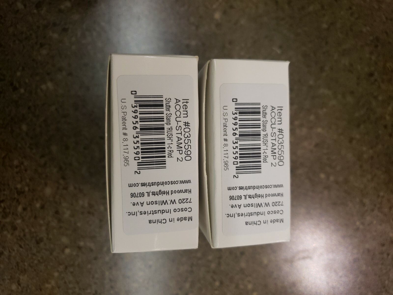 2ct Accustamp2 035590 "RUSH" Shutter Stamp Red