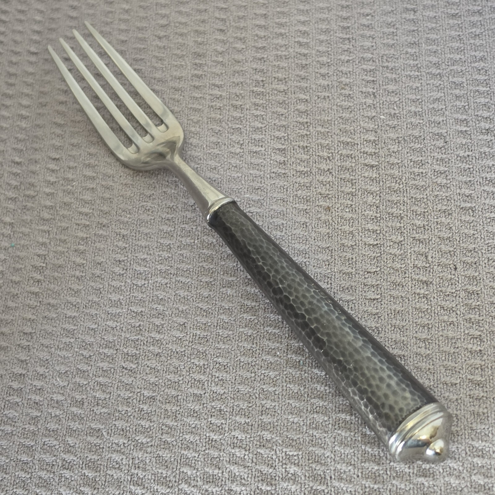 WILLIAMS SONOMA CUPOLA Dinner Fork TWO-TONE Hammered Stainless Flatware