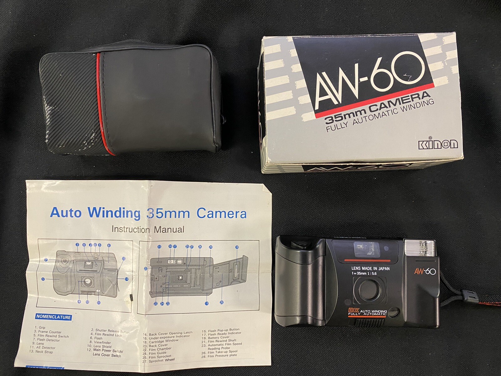 Kinon AW-60 Shinota 35mm Compact Film Camera Vintage Retro TESTED VERY Rare
