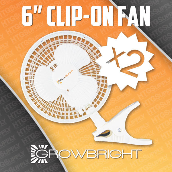 2 pcs 6" CLIP ON FANS 2 speed UL! air grow light King inch 9145 active cool duct