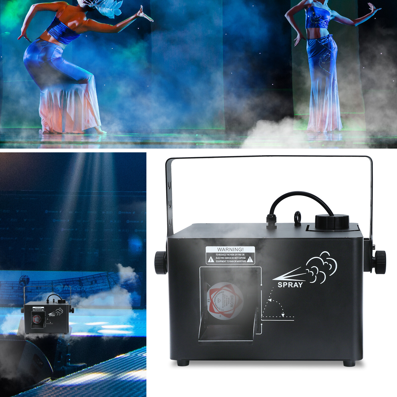 DMX 1500W Low Profile Hazer Haze Smoke Fog Machine Theater DJ Stage Effect & RC