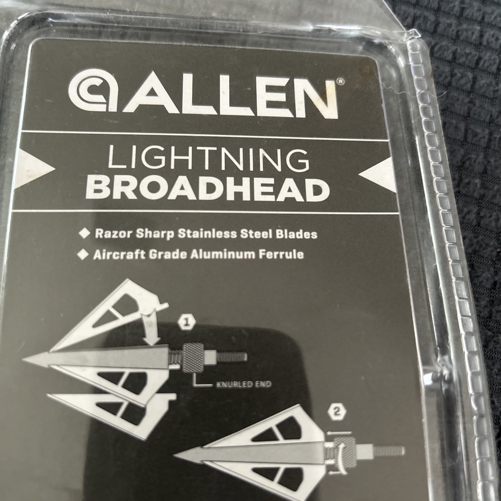 ALLEN LIGHTNING BROADHEAD 100-GRAIN 1-1/16" CUTTING DIAMETER 3 PACK NEW