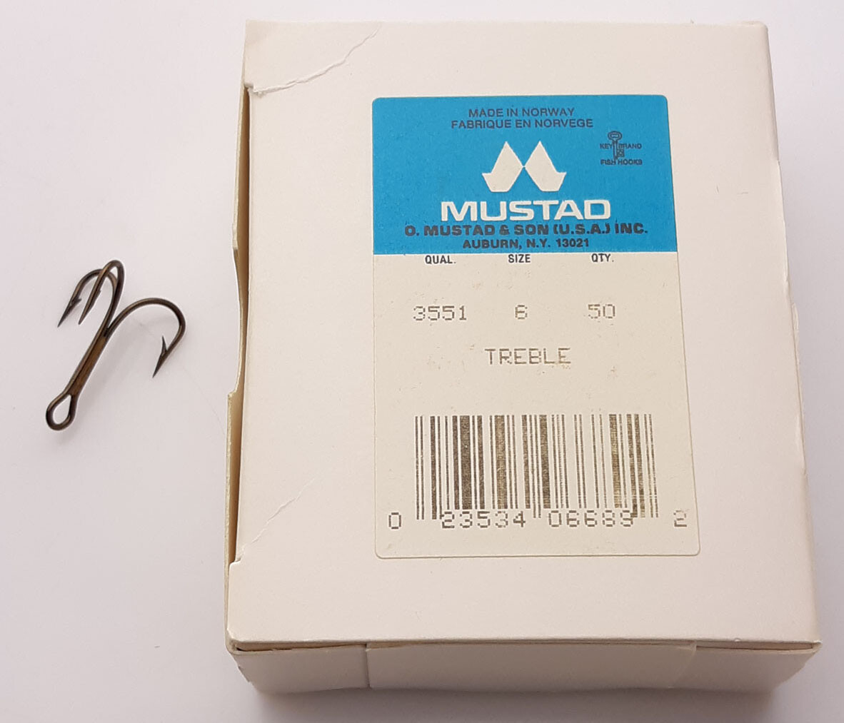 Mustad 3551-BR Bronze Treble Hook (size: 6, qty: 50pk) Norway Stock [M15]