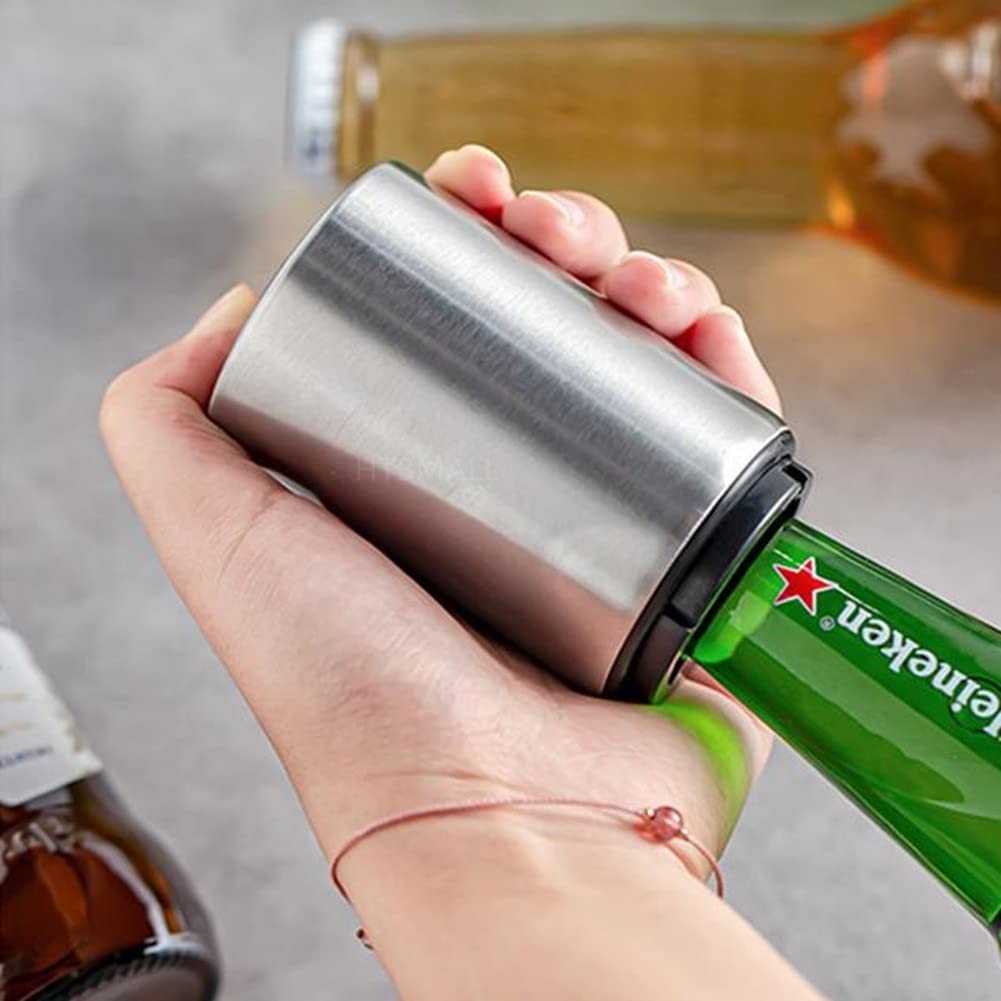Magnetic Automatic Bottle Opener - Stainless Steel Beer & Soda Cap Remover
