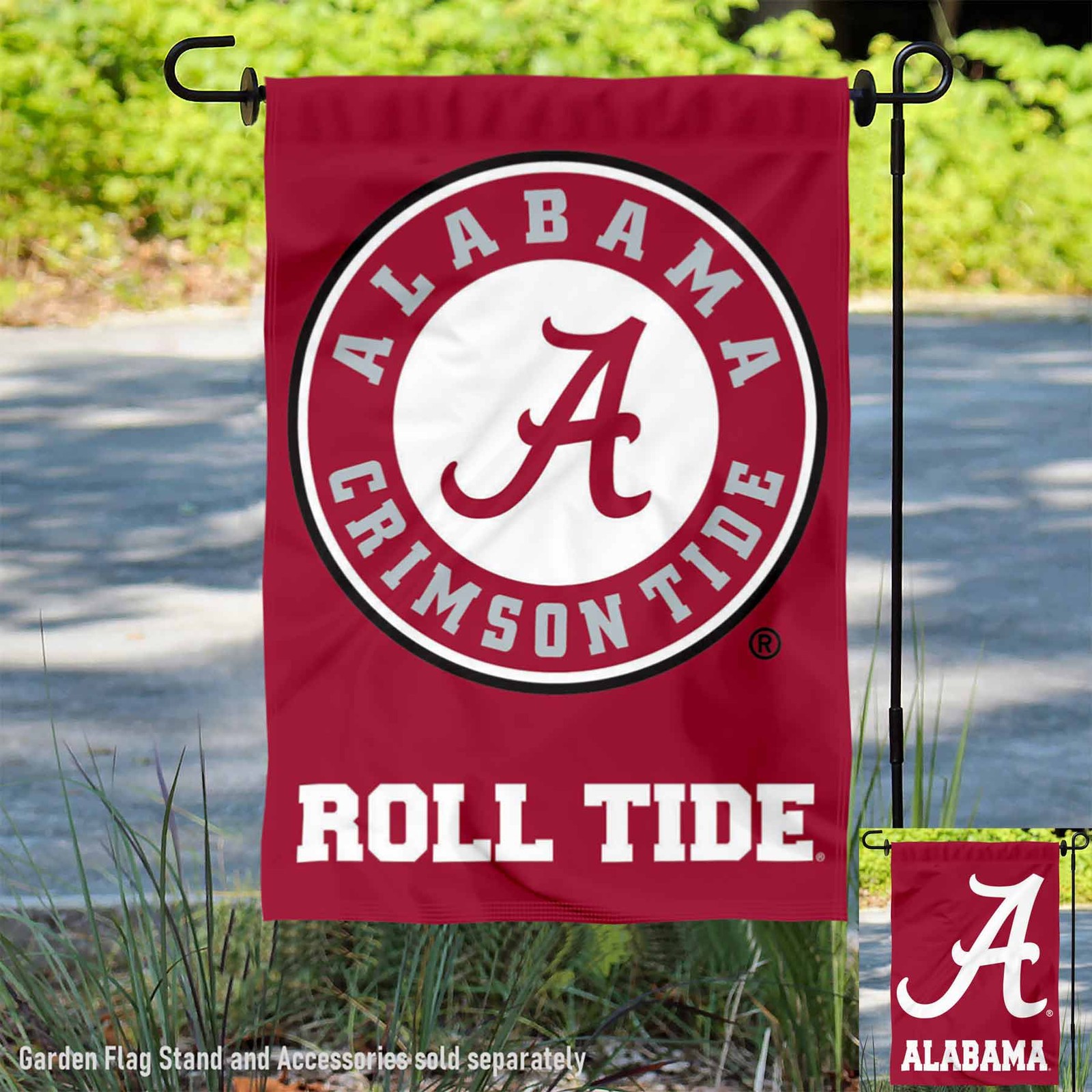 Alabama Crimson Tide Circle Logo Garden Flag and Yard Banner