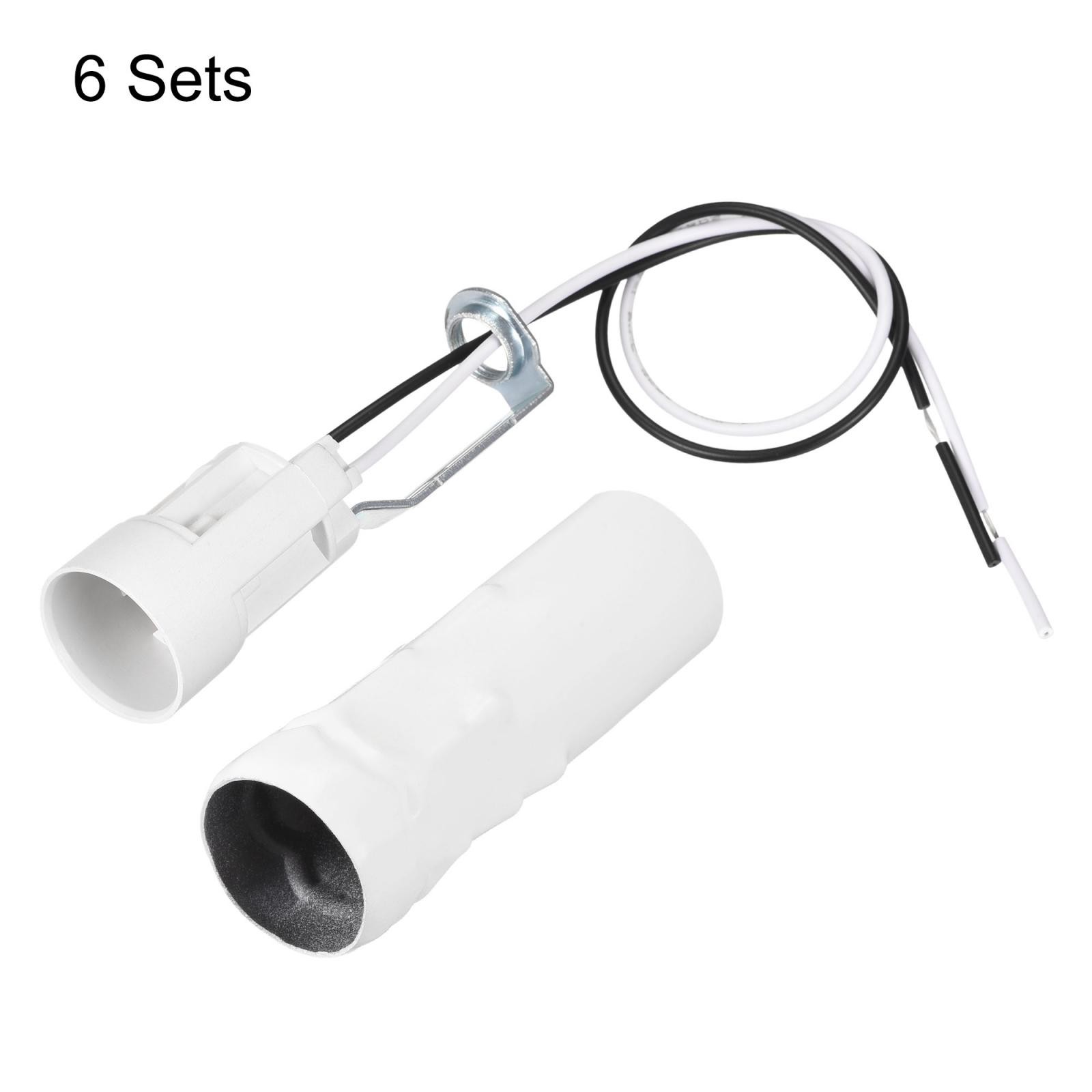 E14 Candelabra Base Bulb Socket 3 Inch White Candle Covers Kit 6 Sets