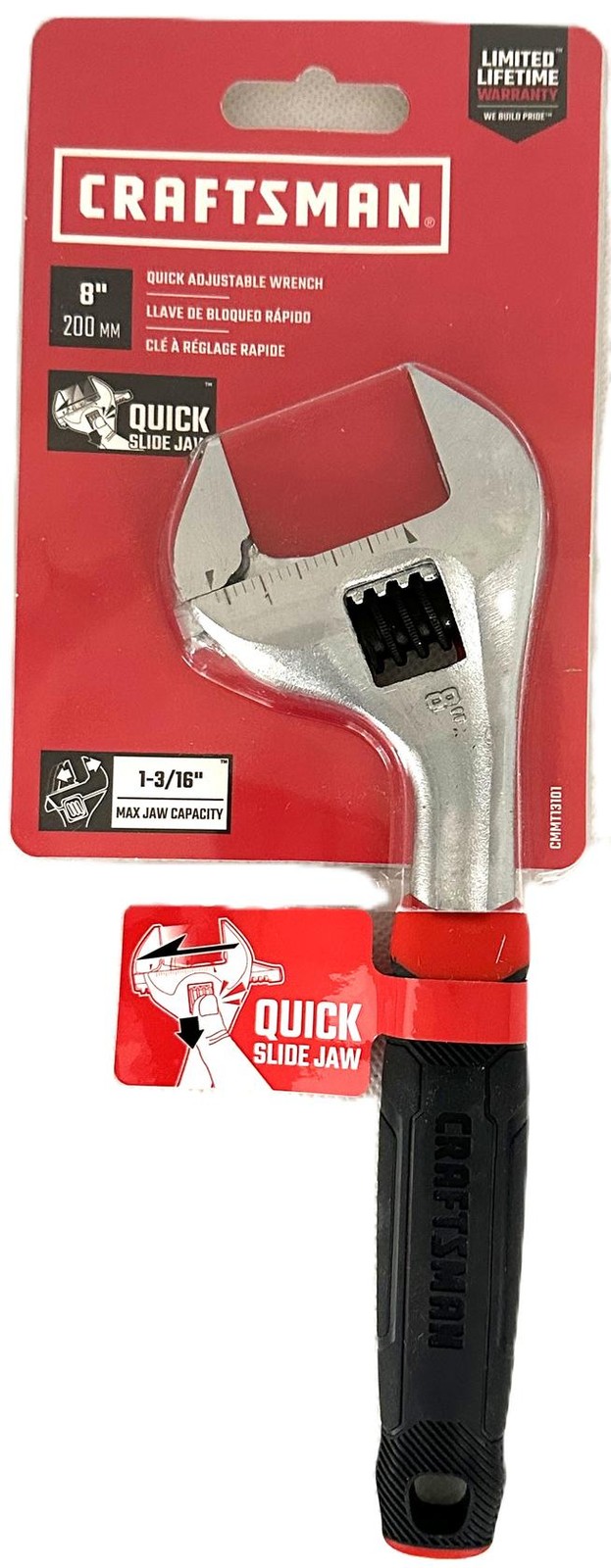CRAFTSMAN Wrench, Quick Slide Jaw 8-in. (200 mm) Adjustable, Steel (CMMT13101)