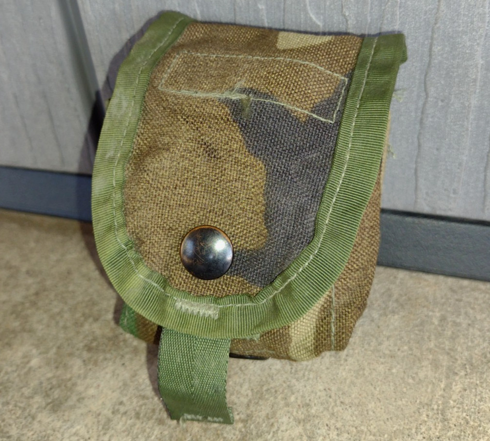 USGI MOLLE GRENADE POUCH WOODLAND CAMO FRAG POUCH