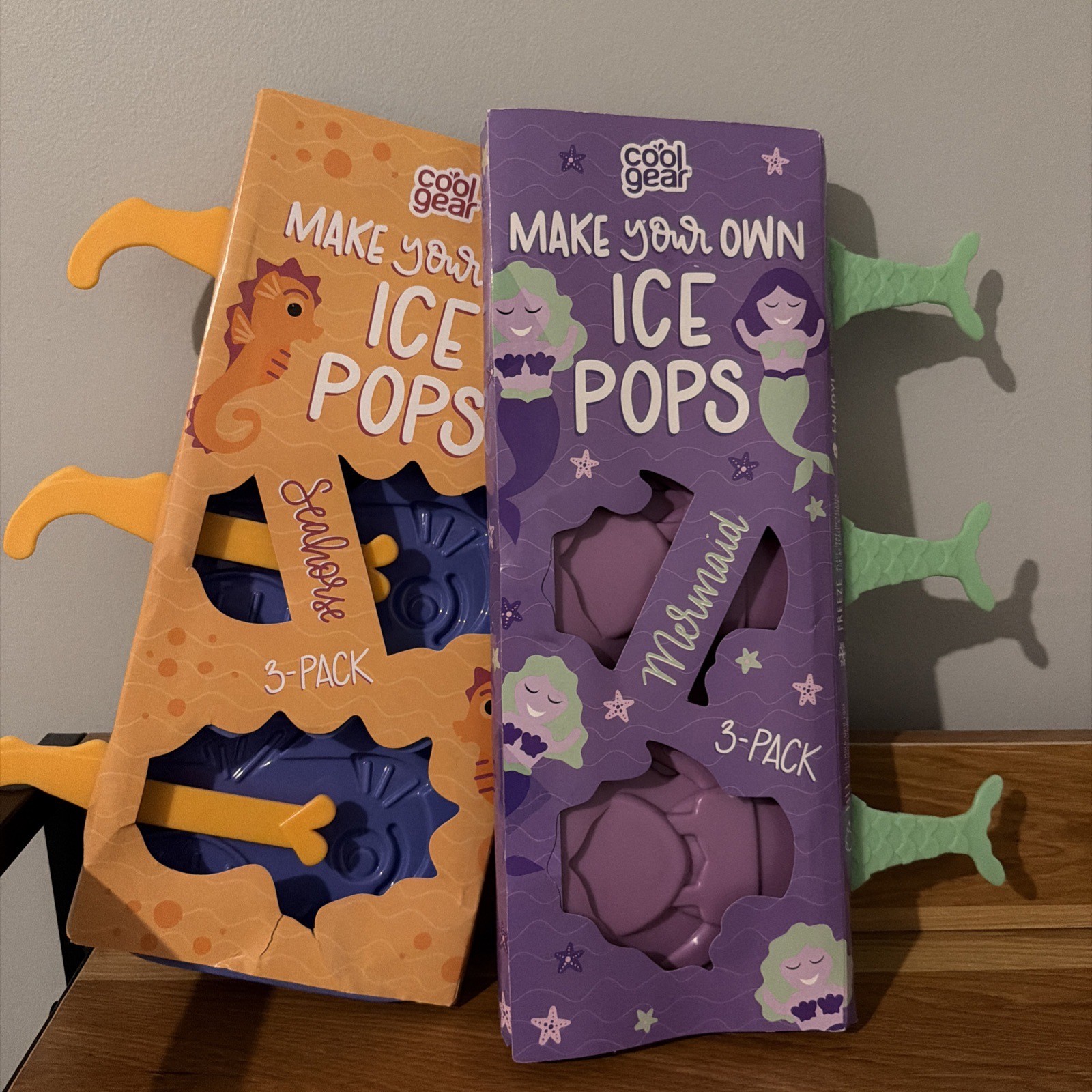 Mermaid and Seahorse Ice Pop Posicle Trays NEW