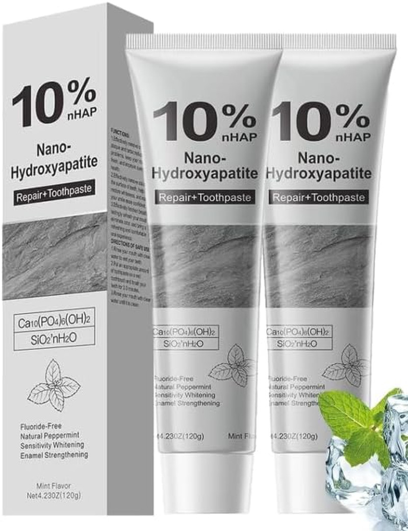 2Pcs 10% Hydroxyapatite Toothpaste,Nano-Hydroxyapatite Toothpaste for Advanced E