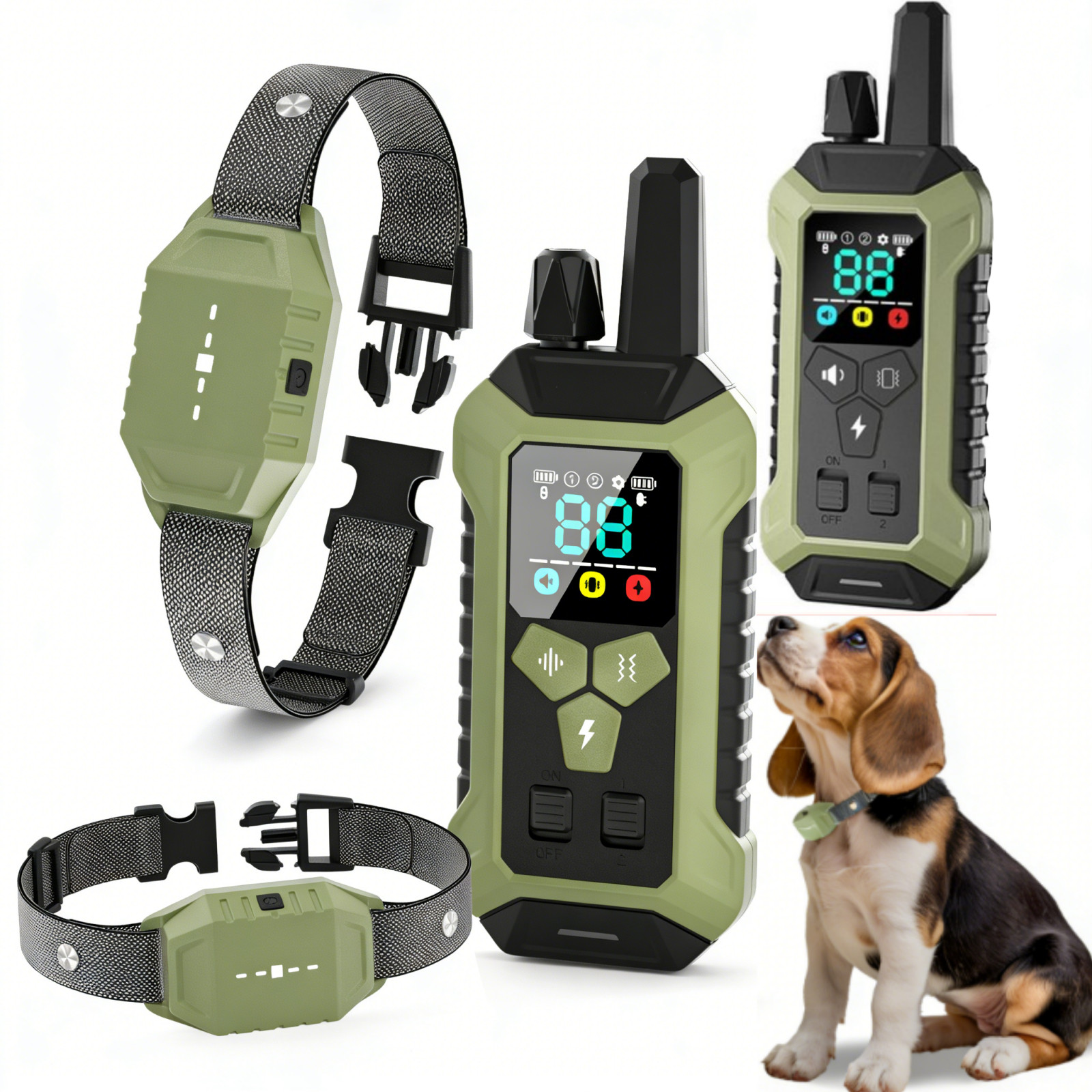 2PC 4000FT Dog Shock Collar with Remote Control 3 Training Modes IP67 Waterproof