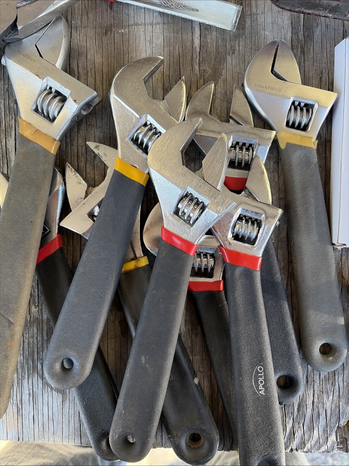 Nice Lot Of 9 6" Adjustable Wrench with Cushion Rubber Coated Handle One 8”