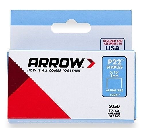 Arrow # 225  5050ct   5/16" 8mm Staples for P22 Plier Staple Gun - 15 Packs