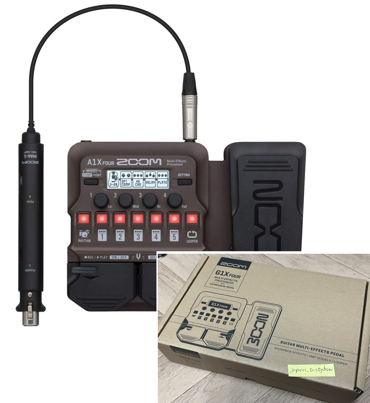 ZOOM A1X FOUR Multi-Effects Pedals Processor for Acoustic Instruments Brand New