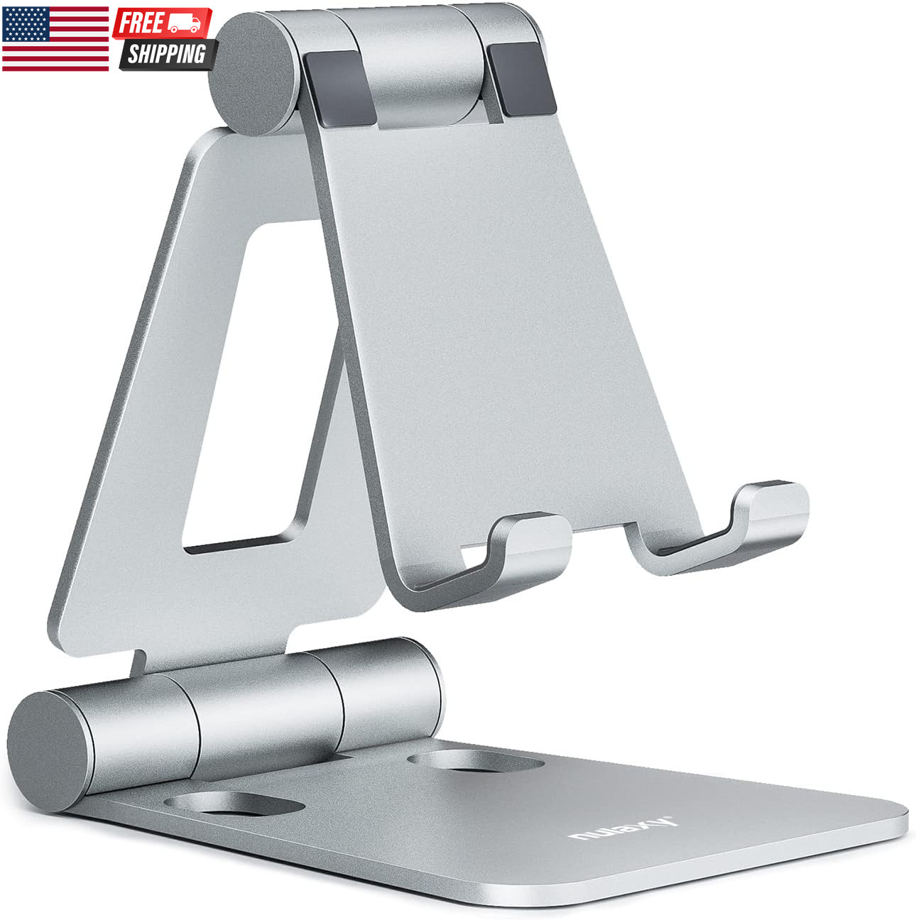 Dual Folding Cell Phone Stand, Fully Adjustable Foldable Desktop Phone Holder Cr