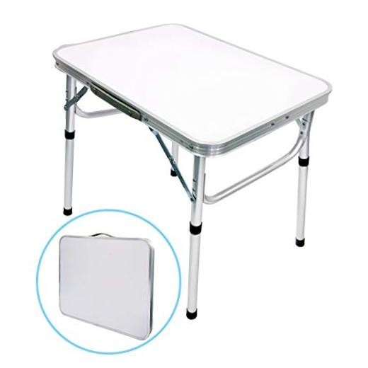 Aluminum Folding Small Picnic Table, Adjustable Height Lightweight Medium