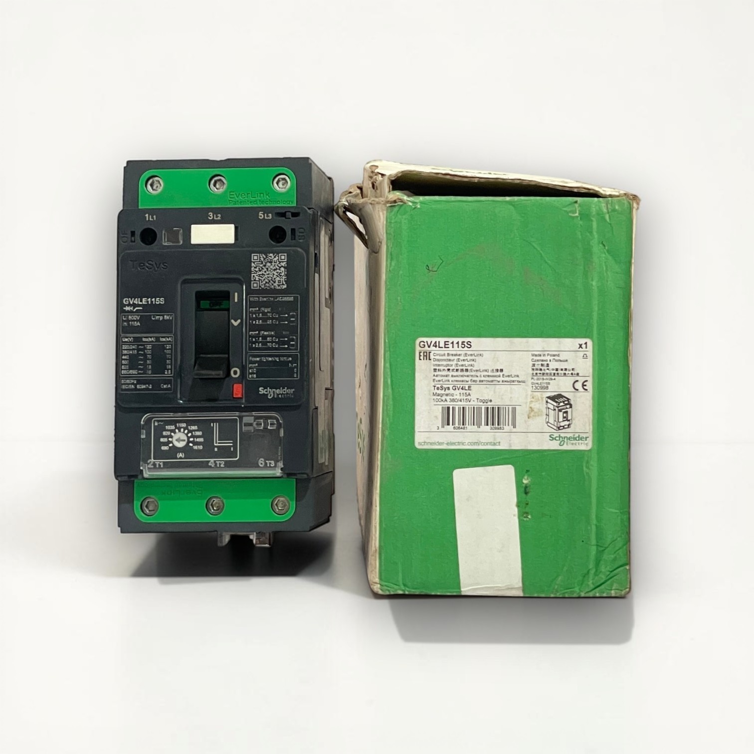 SCHNEIDER ELECTRIC TESYS GV4LE115S MAGNETIC MOTOR CIRCUIT BREAKER 115A FREE SHIP