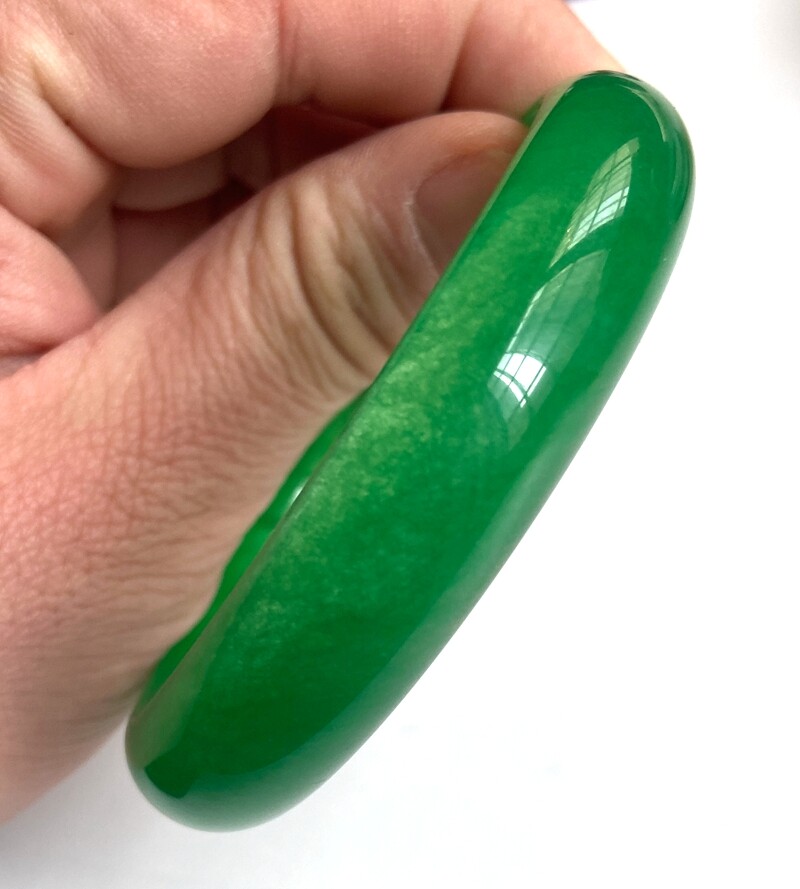 55-66mm Certified Grade A Natural Icy GREEN A Jadeite Jade Bangle