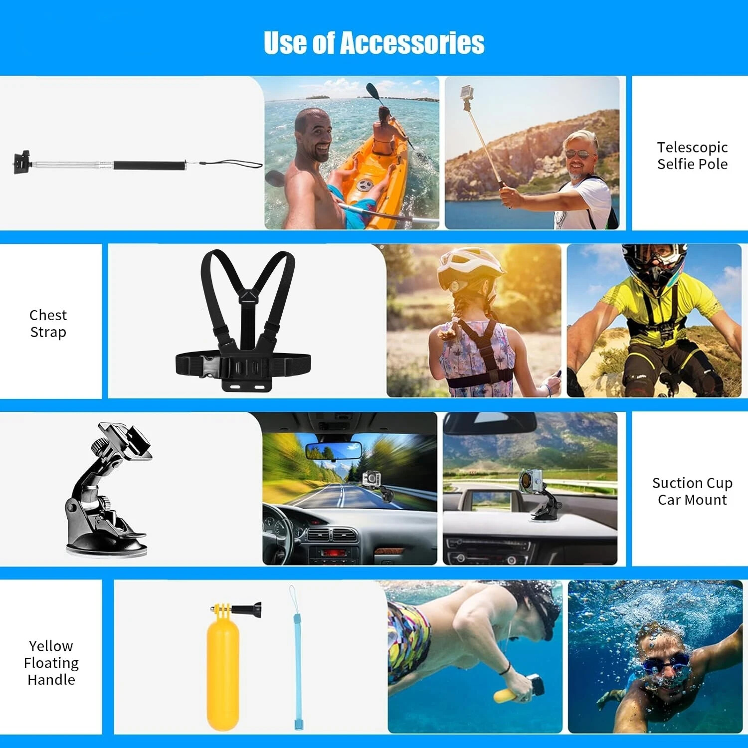 50 In 1 Action Camera Accessories For Gopro 13 12 11 10 9 8 7 6/DJI OSMO 4 3 2
